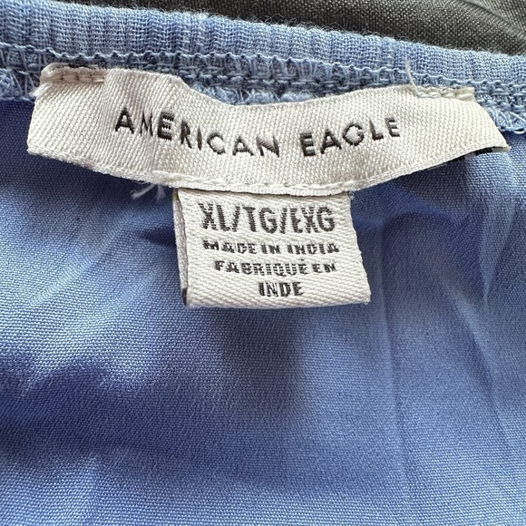 American Eagle Women's XL Blue Floral Corset Crop Top Cottagecore Coquette Boho - Picture 3 of 12